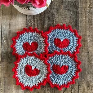 Handmade Heart Coasters Set 4 Pack